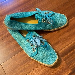 Women’s Vintage Turquoise Boat Shoes Size 7.5